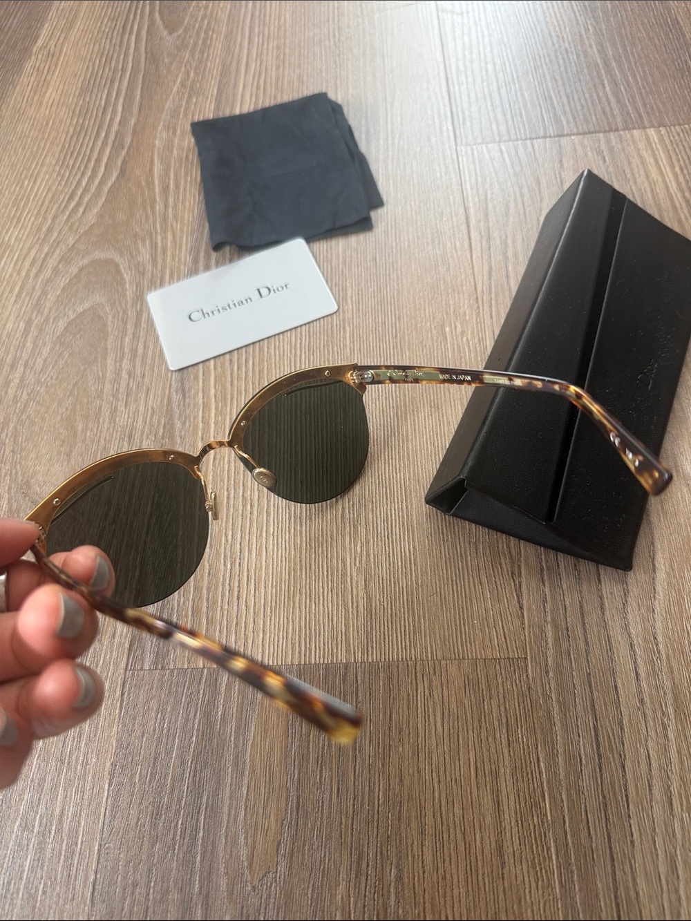 Christian Dior Empire 06J0TCat Eye Havana Titanium Frame Sunglasses - Picture 3 of 6